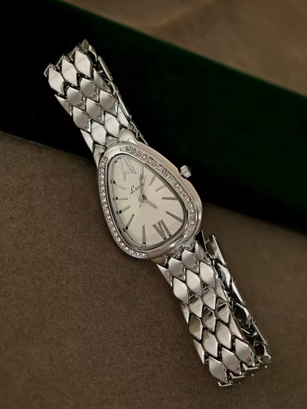 Macy's Silver Teardrop Crystal-Accent Women's Bracelet Watch